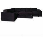 Mobilier deco - lucky - canap� d'angle convertible r�versible en tissu velours noir