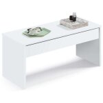 Mobimarket - table basse relevable blanche moderne kamet, meuble de salon et de salle � manger, surface ...