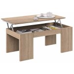 Mobimarket - kit table basse avec plateau relevable en agglome're' me'lamine' et espace de rangement ...