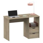Mobimarket - bureau d'�tude eko avec 2 tiroirs couleur ch�ne 76 x 115 x 50 cm