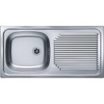 Evier inox 18 / 10 à encastrer réversible moderna 1 cuve + égouttoir - sans vidage - 86x43. 3cm Evier inox 18 / 10 à encastrer réversible moderna 1 cuve + égouttoir - sans vidage - 86x43. 3cm