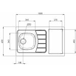 Moderna - evier kitchenette iseo 1 cuve inox l1000mm cpbd100a30