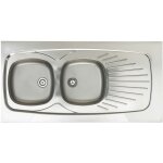 Moderna Évier à poser lavelli inox 18 / 10 lisse 2 cuves 1 égouttoir - 1200x600mm Moderna Évier à poser lavelli inox 18 / 10 lisse 2 cuves 1 égouttoir - 1200x600mm