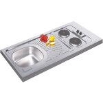 Moderna - vier inox 1 bac et 1 �gouttoir - avec plaques �lectriques