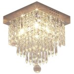 Moderne cristal carr� plafonnier, lustre industriel acier inoxydable lampe de plafond �clairage luminaire ...