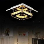 Moderne led plafonnier cristal miroir acier inoxydable luminaire lustre eclairage 12w blanc chaud Moderne led plafonnier cristal miroir acier inoxydable luminaire lustre eclairage 12w blanc chaud