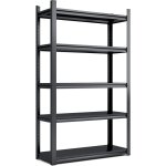 Rayonnage  5 niveaux, 198 x 120 x 45, 7 cm?full metal, style industriel, capacit 650 kg, planches rglables, ...