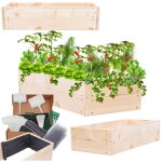 Modo24 carr� potager zp06 sur�lev� en bois de pin massif pour jardin et terrasse, 18x103x60 cm, naturel ...