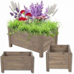 Modo24 jardini�re sur pieds en bois de pin, bac � fleurs jardin / balcon / terrasse, pour fleurs & herbes, ...