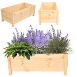 Modo24 jardini�re sur pieds bois pin, bac � fleurs jardin / balcon / terrasse, pour fleurs & herbes, ...