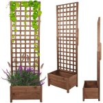Modo24 jardini�re avec treillis pergola en pin, sur pieds, bac � fleurs 190x60x40 cm, jardin / balcon ...