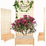 Modo24 jardini�re avec treillis pergola en pin, sur pieds, bac � fleurs 190x80x40 cm, jardin / balcon ...