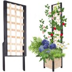 Modo24 rehausse pergola bois de pin pour jardini�re, module extension treillis ext�rieur plantes grimpantes, ...