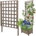Modo24 rehausse pergola bois de pin pour jardini�re, module extension treillis ext�rieur plantes grimpantes, ...