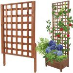 Modo24 rehausse pergola bois de pin pour jardini�re, module extension treillis ext�rieur plantes grimpantes, ...