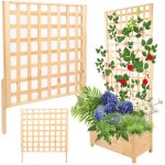 Modo24 rehausse pergola bois de pin pour jardini�re, module extension treillis ext�rieur plantes grimpantes, ...