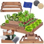 Modo24 zp09 carr� potager sur�lev� en escalier modulable, bois de pin, herbes / l�gumes, jardin / terrasse ...