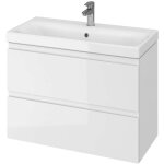 Moduo - meuble avec lavabo, 57x80x38 cm, 2 tiroirs, blanc s801 - 225 - dsm - cersanit