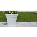 Vase en polym�re monacis double bord lisse blanc �50 (50x42h)