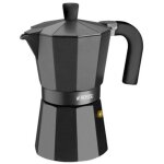 Cafetire en aluminium noir avec vitrocramique 12 t. monix