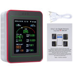 Moniteur qualit� air 15 en 1 : testeur intelligent mesure co / co2 / hcho / tvoc / aqi / pm0. 3 / pm1. ...