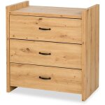 Monmobilierdesign - amelia commode bb avec plan  langer amovible et 3 tiroirs chne