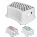 Monsieur bébé - marchepied antidérapant 13 cm en plastique - blanc et gris Monsieur bébé - marchepied antidérapant 13 cm en plastique - blanc et gris