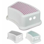 Marchepied antidérapant 13 cm en plastique - blanc et rose - monsieur bébé Marchepied antidérapant 13 cm en plastique - blanc et rose - monsieur bébé