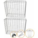 Monster - shop ? lot de 2 paniers de gabions en acier galvanis� 100 x 80 x 30cm ? r�sistants aux intemp�ries ...