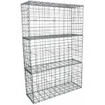 Monster - shop - lot de 3 paniers de gabions argent�s en acier galvanis� pour projets d'am�nagement ext�rieur, ...