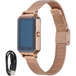 Montre connect�e ht2 tracker d'activit� sportive �tanche ip68 avec bracelet acier pour femmes