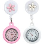 Montre infirmiere pour blouse 2pcs, montre trotteuse infirmi�re avec clip et �tui en silicone, trotteuse ...