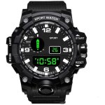 Montre num�rique � led pour homme avec calendrier phosphorescent et cadran rond �tanche