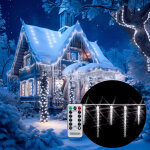 Monzana ? guirlande lumineuse d'ext�rieur 40 / 80 led 10, 4 / 13 m blanc / bleu ? ip44 ? 8 modes ? t�l�command ...