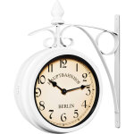 Deuba - monzana horloge de gare  double face 29 x 9, 5 x 32, 5 cm montre murale  quartz retro vintage ...