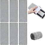 Mop pads, 6 pieces mop remplacement des tampons, tampons vadrouille en microfibre mop, housse de nettoyage ...
