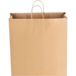 Mophorn lot de 100 sacs en papier kraft avec poignes, dimensions 457 x 178 x 483 mm, sacs rutilisables ...