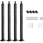 Mophorn lot de 4 poteaux pour garde - corps, dimensions 914x25, 4x50, 8 mm, avec trous horizontaux pr� ...