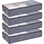 Mophorn lot de 4 sacs de rangement sous lit 90 l, organisateurs avec couvercles transparents pour v�tements, ...