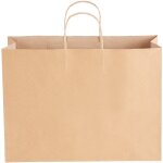 Lot de 50 sacs en papier kraft avec poignées, 406 x 152 x 308 mm, grands sacs réutilisables pour courses, ... Lot de 50 sacs en papier kraft avec poignées, 406 x 152 x 308 mm, grands sacs réutilisables pour courses, ...