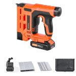 Mophorn agrafeuse cloueuse �lectrique 2 - en - 1, sans fil, calibre 18, 32 mm, inclut 500 clous et 500 ...