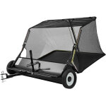 Mophorn balayeuse � gazon tract�e, 122 cm, ramasseur d'herbes et de feuilles, capacit� 566 l, hauteur ...