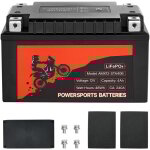 Mophorn batterie de moto 12 v 4 ah, batterie lithium lifepo4 prcharge, durable et sans entretien, compatible ...