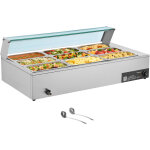 Mophorn chauffe - plat �lectrique � vapeur 1500 w, bain - marie en acier inoxydable avec 9 bacs 1 / 3, ...