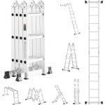 Mophorn chelle pliante polyvalente, escabeau haut 7 en 1, chelle tlescopique rglable  3 marches ...