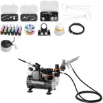Mophorn kit arographe avec compresseur d?air 1 / 6 hp, ensemble avec 3 pistolets  double action, 3 ...