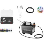 Mophorn kit arographe avec compresseur d?air 1 / 6 hp, pistolet  double action, 3 buses, tuyau, peinture ...
