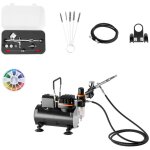 Mophorn kit arographe avec compresseur d?air 1 / 6 hp, compresseur professionnel  double action, inclus ...