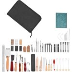 Mophorn kit de travail du cuir, 59 pices, outils d'artisanat avec sac de rangement en toile, idal pour ...