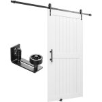 Mophorn porte de grange coulissante, 1067 x 2134 mm, panneau mdf, ensemble avec quincaillerie, rev�tement ...